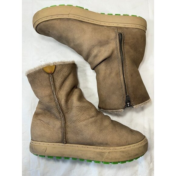 Santorisan Meraki Jockey Tan Leather Shearling Style Boots Women's Size 6-6.5US - Picture 7 of 13